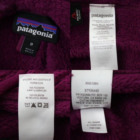 Patagonia Size M Re-Tool Snap-T Pullover Fleece Sweatshirt Mock Neck Plum Purple - Picture 3 of 10